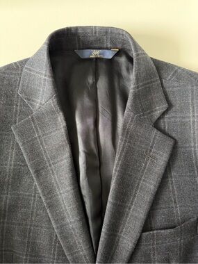 Brooks Brothers 346 Regent Charcoal Check Suit Jacket Sport Coat Blazer 42S Wool